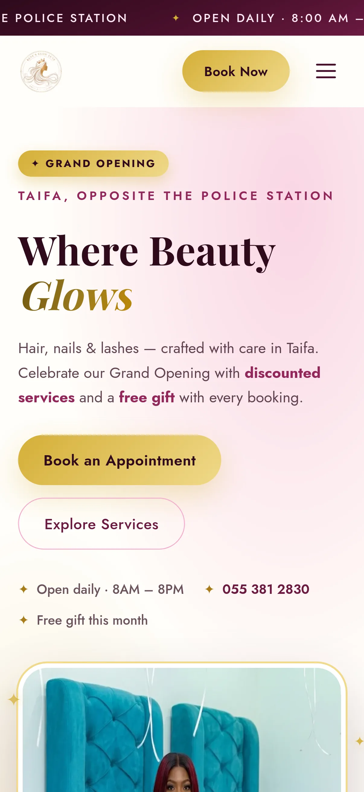 Rene's Glow Luxe — mobile view